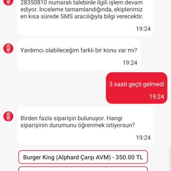 Teslim Edilmemiş Sipariş İçin 350 TL Geri Ödeme Talebi
