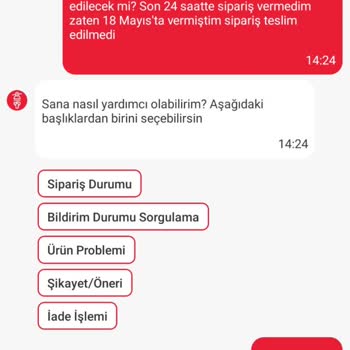 Teslim Edilmemiş Sipariş İçin 350 TL Geri Ödeme Talebi