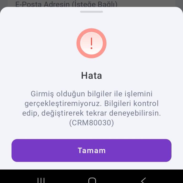 A101 Yeni Sektör Çalışanı Hesap Açamıyor: CRM80030 Hatası