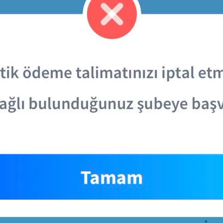 Mobil Uygulama Üzerinden Otomatik Ödeme İptali Şubeye Zorunlu