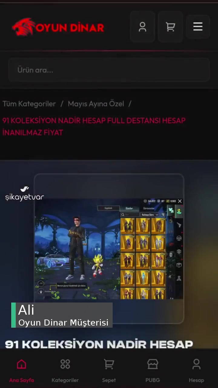 Oyun Dinar PUBG Satın Aldım Yanlış Hesap Gönderip Paramı İade Etmedi! videonun kapak resmi