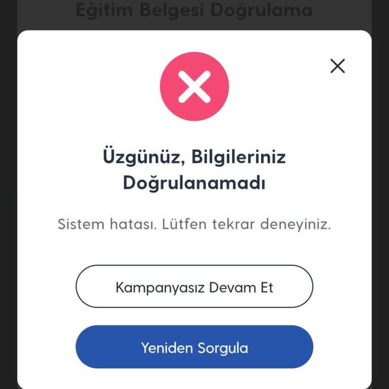 Turkcell Pasaj Uygulamasında Eğitim İndirimi Alırken Sistem Hatası