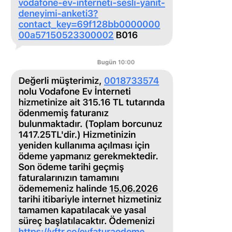 Vodafone Aboneliği İptal Edilmediği İçin Haksız Fatura Kesilmesi