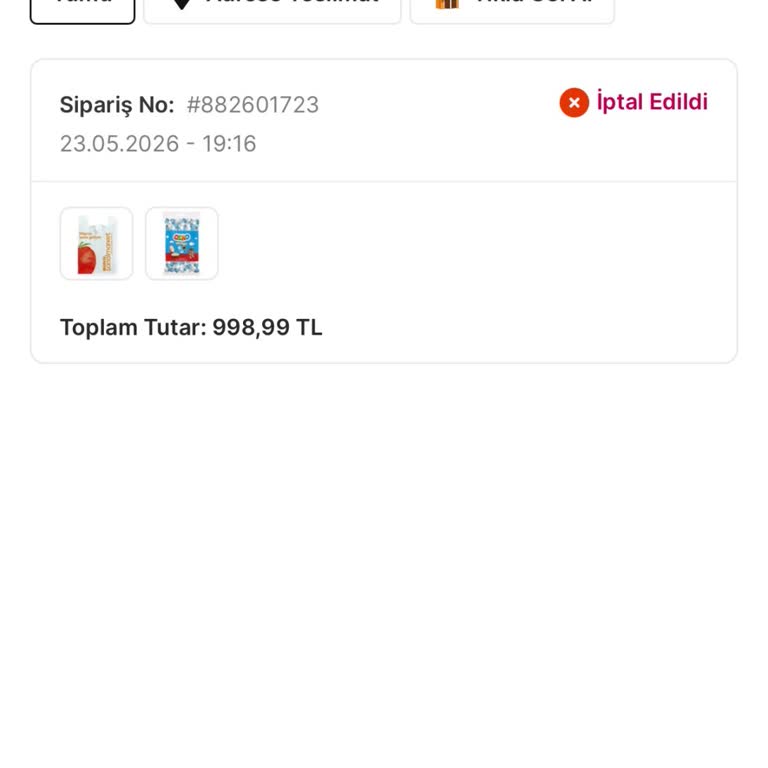 Migros Sanal Market'te Ödenen Siparişin Son Dakikada Tek Taraflı İptali