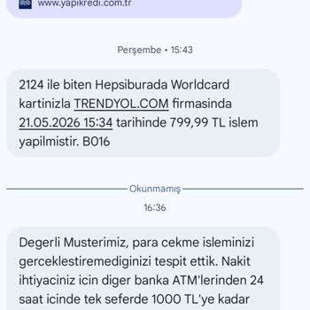 Yapı Kredi ATM’sinin Sürekli Arızalı Olması Ve Nakit Yokluğu Mağduriyeti