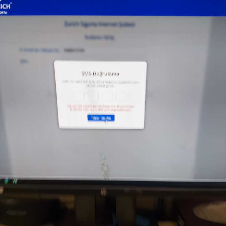 İki Hafta Boyunca SMS Doğrulama Kodu Gelmeyen Zurich Sigorta Online Girişi
