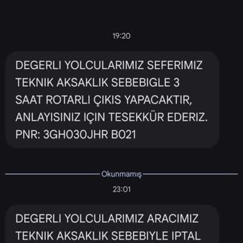Jet Turizm İptal Edilen Otobüs Seferi Tamamlandı Gibi Görünüyor, İade Yok