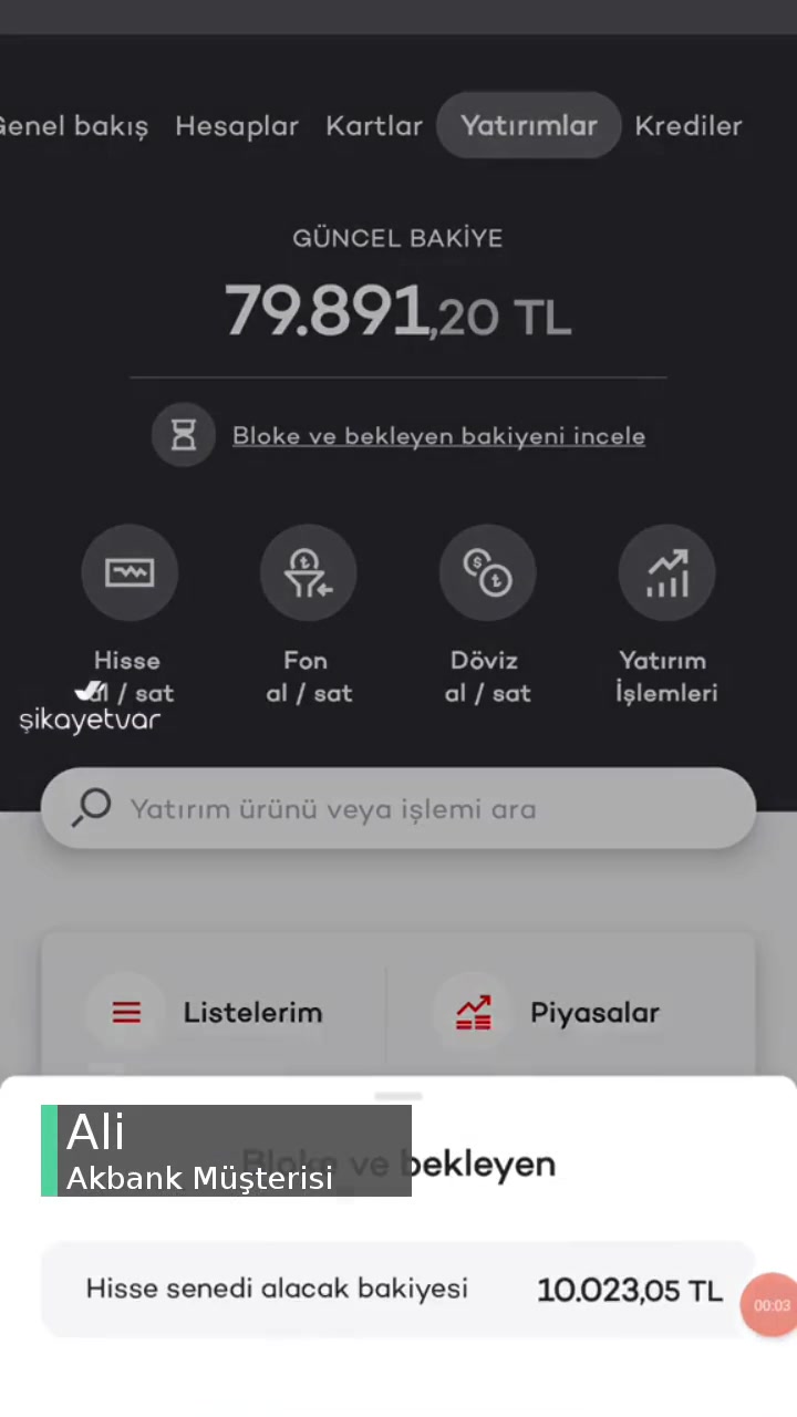 Akbank Yatırım Blokede Olan Param videonun kapak resmi