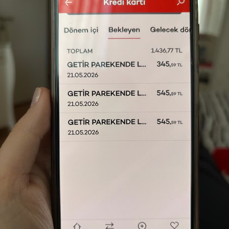 Getirçarşı Uygulamasında Karttan Çekilen 1.435 TL Ücretin İadesi Talebi