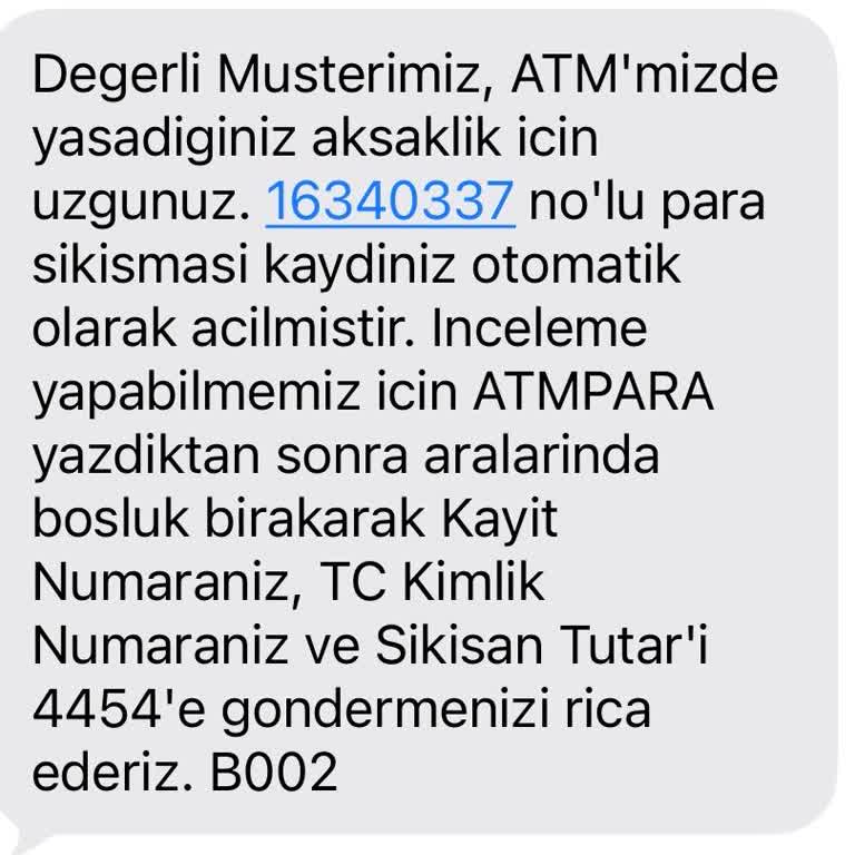 ATM Para Sıkışması Nedeniyle Hesaba Yansımama Ve Destek Eksikliği