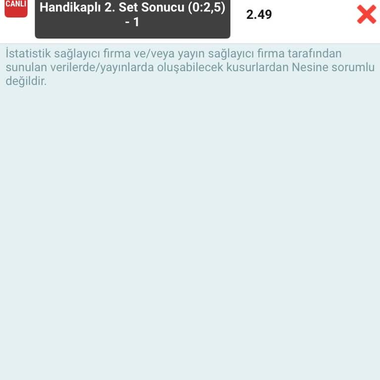Canlı Bahiste Set Bilgisi Hatası Kuponumu Haksız Kayıp Saydı