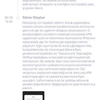 Weplay Uygulamasında Haksız Cihaz Banı Ve Yanıtsız Destek