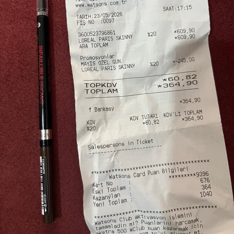 Watsons'ta Yanlış Bilgilendirme: Waterproof Kaş Kalemi Suya Dayanıklı Değil, İade Talebi