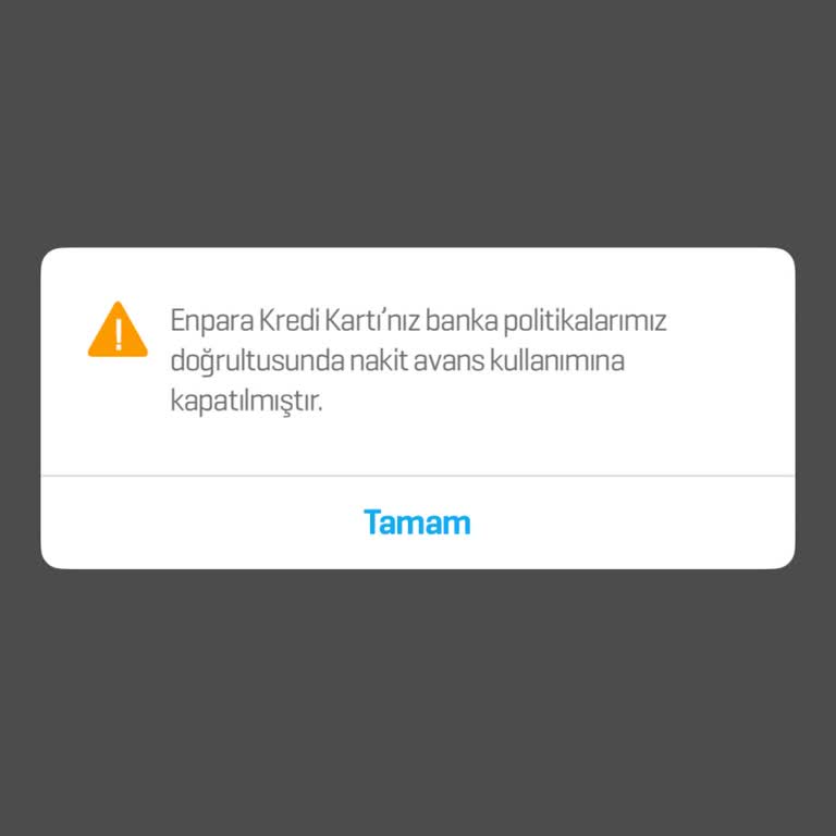 Ayın Enparalısı Kampanyasındaki Nakit Avans Hakkım Kapatıldı