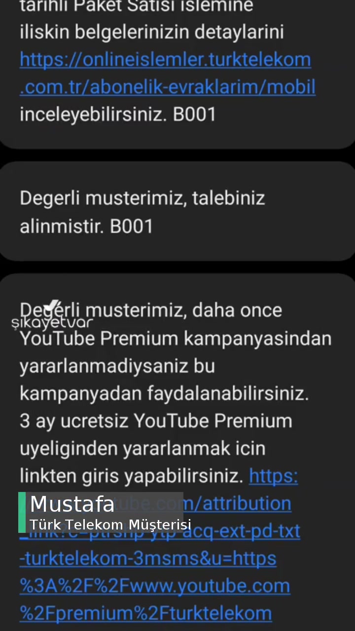 Türk Telekom Youtube.com Premium 3 Ay Hediye Paketi Alamıyorum videonun kapak resmi