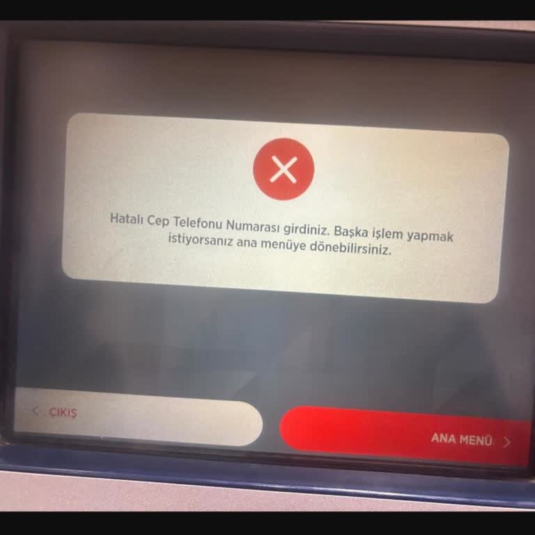Telefon Numarası Hatası Nedeniyle ATM'den TOKİ Ücretini Çekemiyorum