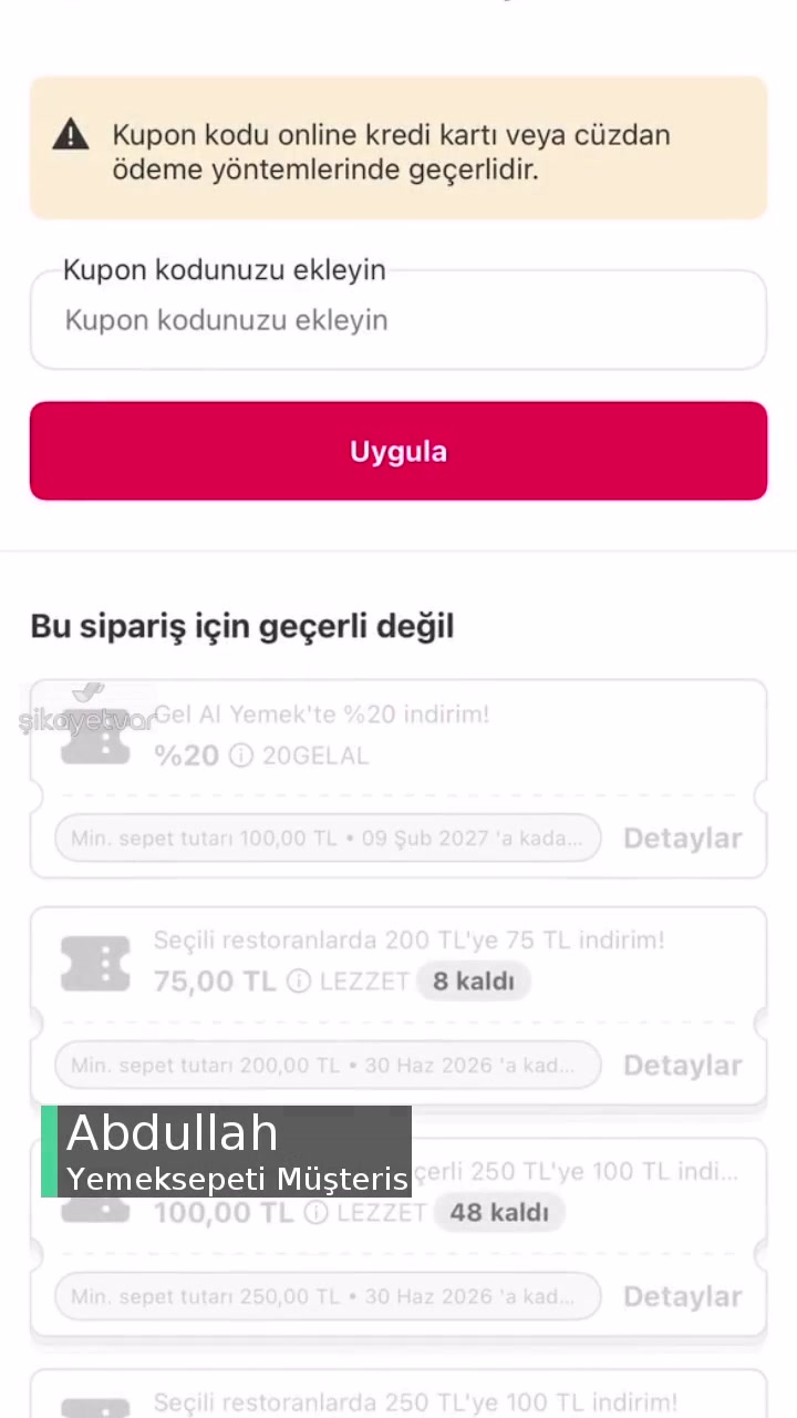 Yemeksepeti Satın Aldığım Y Pro Aboneliğinde Kuponlarımı Kullanamıyorum videonun kapak resmi