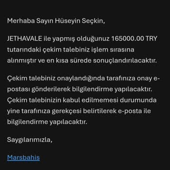 Marsbahis 165.000 TL Kazancımı Ödemedi