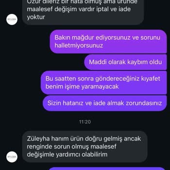 Yanlış Renk Gönderimi, Cevapsız İletişim Ve İade Reddi