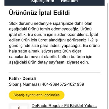 Amazon İptal Edilen Siparişin İadesinin Gecikmesi Ve Çelişkili Açıklamalar