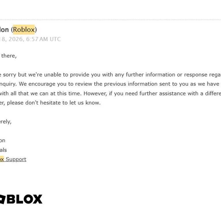 Roblox Terminated My Account For No Reason