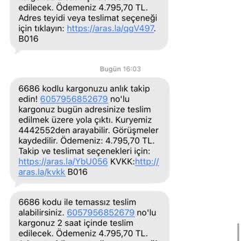 Aras Kargo Kapıda Ödemeli Kargonun Teslim Edilmemesi ve Yanıltıcı Dağıtıma Çıktı Bildirimleri