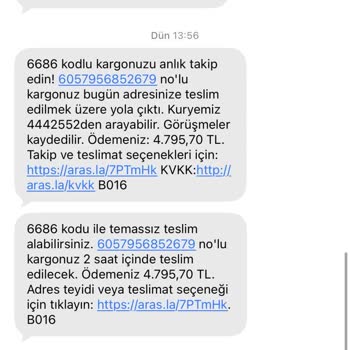 Aras Kargo Kapıda Ödemeli Kargonun Teslim Edilmemesi ve Yanıltıcı Dağıtıma Çıktı Bildirimleri