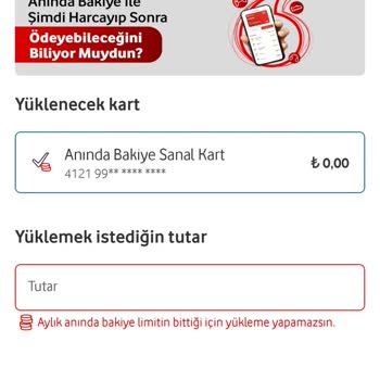 Vodafone Pay Anında Bakiye Limiti Görünmesine Rağmen Kullanılamıyor