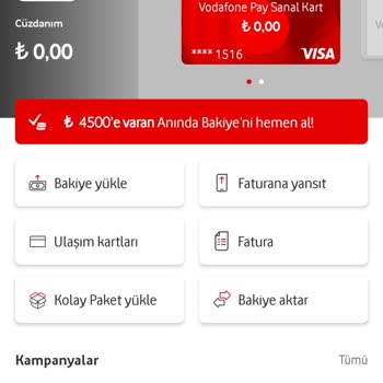 Vodafone Pay Anında Bakiye Limiti Görünmesine Rağmen Kullanılamıyor