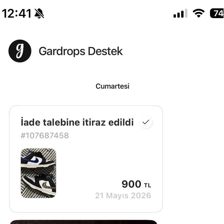 Gardrops Destek 5 Gün Cevap Vermedi İade İtirazım Reddedildi