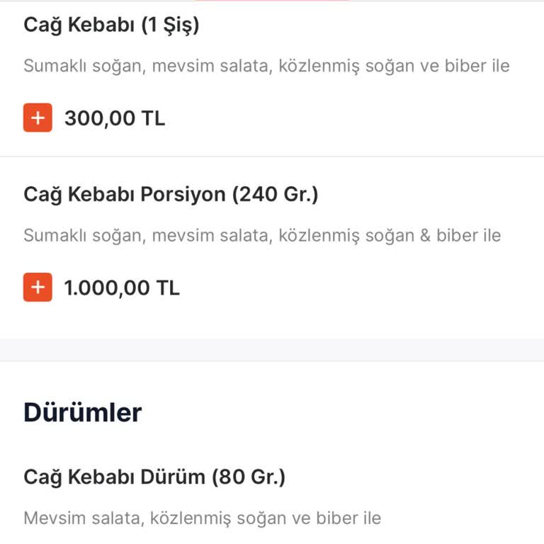 Tarif Çağ Kebap Fiyat Politikasından Dolayı Ciddi Bir Hayal Kırıklığı Yaşadım