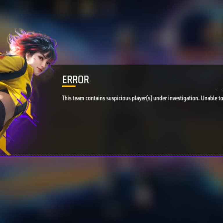 Free Fire Account Flagged as Suspicious and Unable to Join Teams