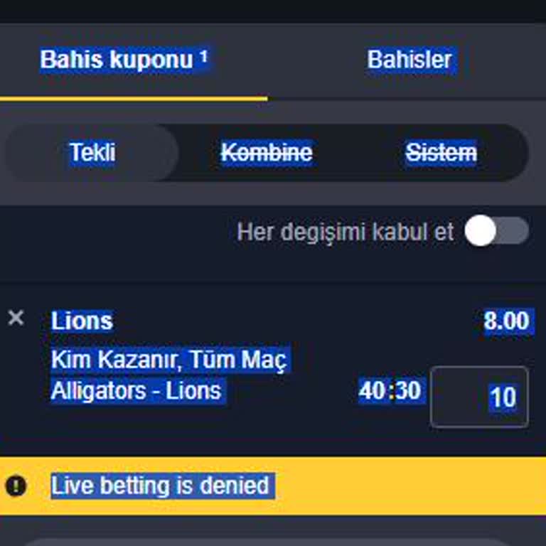Hesabımda Canlı Ve Maç Öncesi Bahislerin Reddedilmesi Ve Kısıtlamanın Kaldırılması