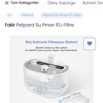 Fakir Petpard Kedi Su Pınarı Filtre Stok Yok, Cevapsız İletişim