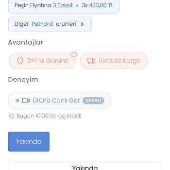 Fakir Petpard Kedi Su Pınarı Filtre Stok Yok, Cevapsız İletişim