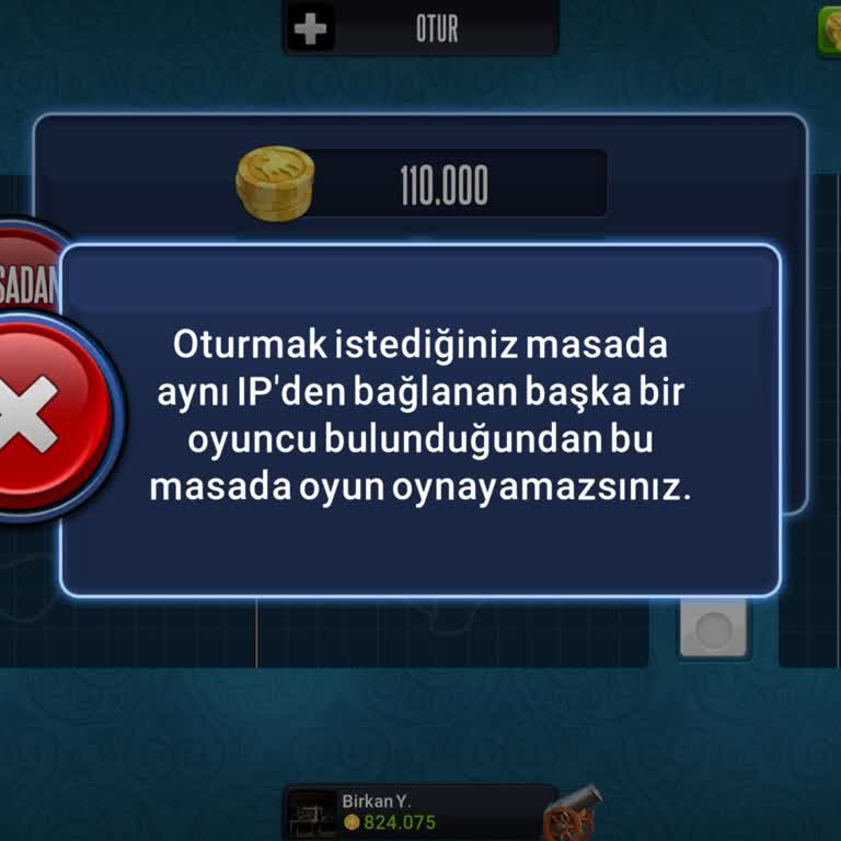 Aynı IP Algılanması Nedeniyle Oyun Masasına Giriş Engellendi