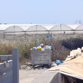 Mersin Akdeniz Mercan Sokakta Çöp Konteyneri Dolu Ve Kötü Koku