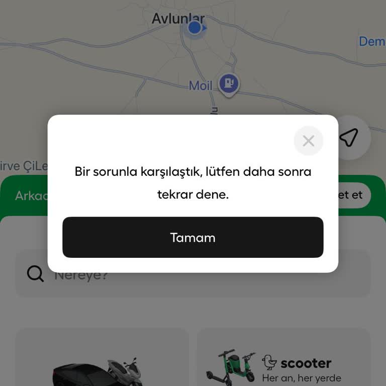 Martı Uygulamasında Sürekli Hata Nedeniyle Araç Çağırma İmkansızlığı Ve İade Talebi