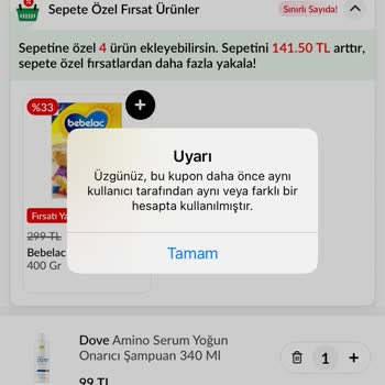 Trendyol Hızlı Market Kupon Kullanım Hatası Ve Yetersiz Müşteri Desteği