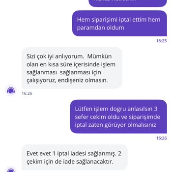 Getir Market'te Tek Siparişe Üç Kez Para Çekildi, Hatalı Tutar İadesi Bekliyorum