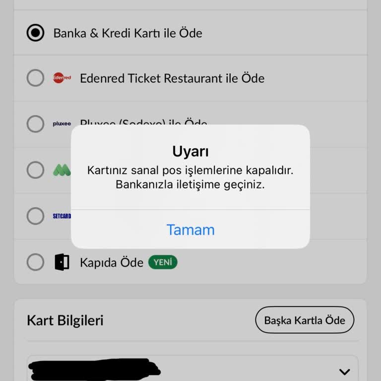 Trendyol GO’da Sanal Pos Hatası Nedeniyle Ödeme Engeli