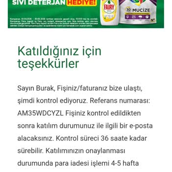 Fairy Kampanyası İadesi 40 Gün Sonra Hâlâ Hesaba Yatırılmadı