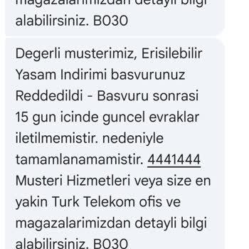 Sistem Hatası Nedeniyle Engelli İndirimi Reddi