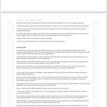 Feribotlines Voucher Kullanılamıyor, İade Talebi