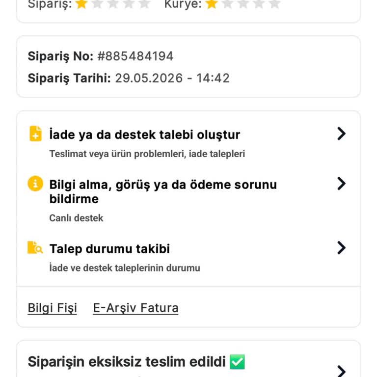 Teslim Edildi Görünüyor Ama Sipariş Gelmedi Ve İade Yapılmadı