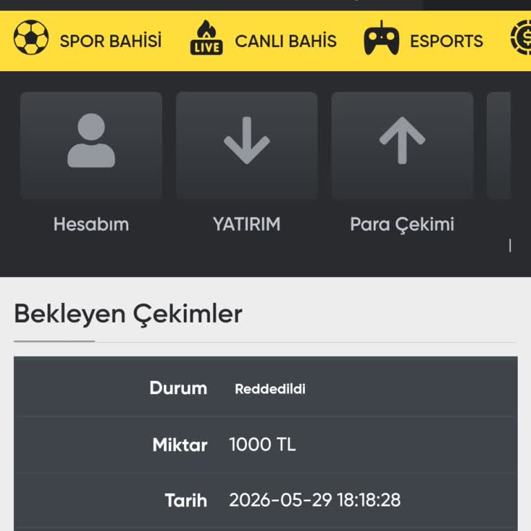 Havale Para Çekme Talebimin Haksız Reddedilmesi Ve Bakiyemin Silinmesi