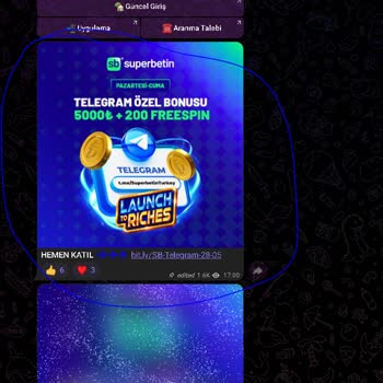 Telegram Kanalındaki 5000 TL Bonus Ve 200 Free Spin Ödülünün Hesaba Eklenmemesi