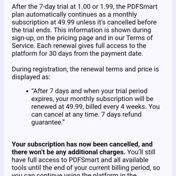 Refund Demand From PDFsmart