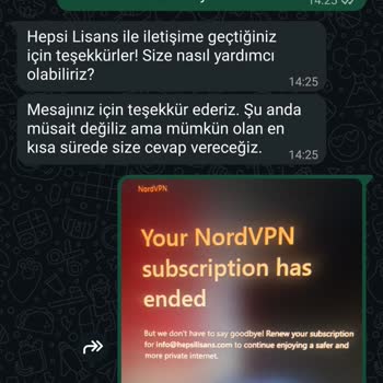 Süresi Bitmiş NordVPN Lisansı İçin 179 TL’lik Geri Ödeme Talebi