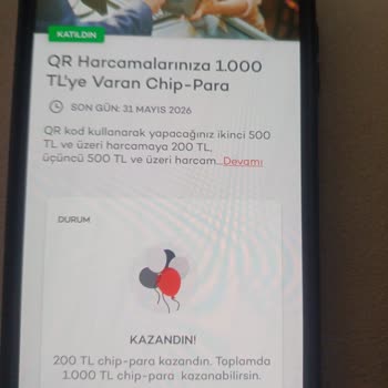 QR Kampanyasındaki Üç Ödeme Tanımsızlığı Ve Eksik 500 TL Ödül Talebi
